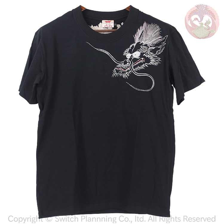 和柄Tシャツ 花旅楽団 はなたびがくだん スクリプト 雲龍刺繍半袖Tシャツ ST-401 Cloud Dragon |  | 05