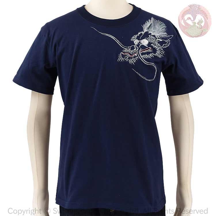 花旅楽団 スクリプト ロング ティーシャツ 和柄刺繍がインパクト大! サイズ M 花旅楽団 スクリプト ロング ティーシャツ 和柄刺繍がインパクト