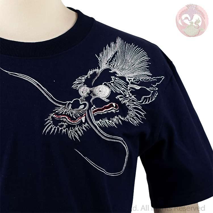 和柄Tシャツ 花旅楽団 はなたびがくだん スクリプト 雲龍刺繍半袖Tシャツ ST-401 Cloud Dragon |  | 09