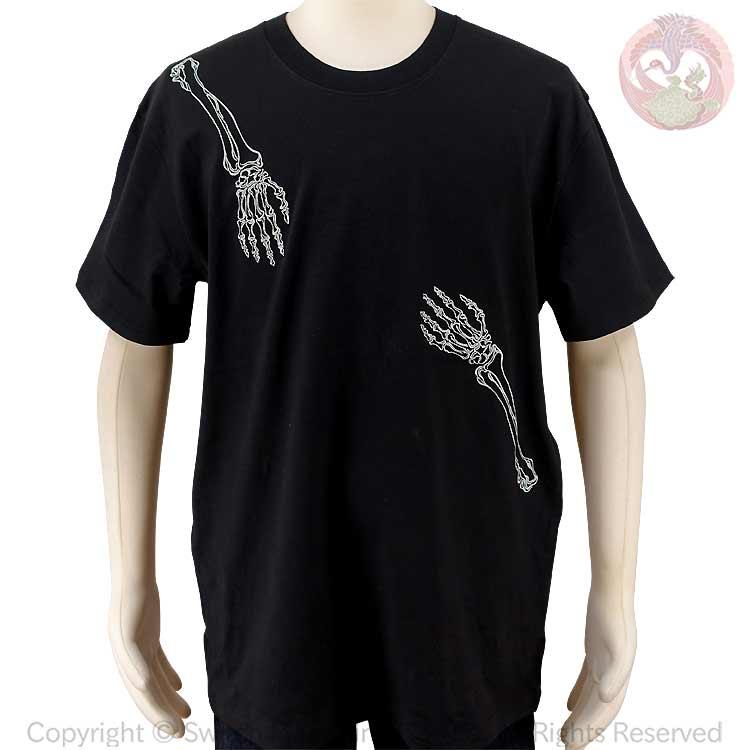 和柄Tシャツ 花旅楽団 はなたびがくだん スクリプト 抱き着き髑髏 刺繍 半袖Tシャツ ST-504 |  | 10