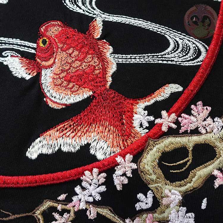 和柄T 花旅楽団 はなたびがくだん スクリプト 桜金魚刺繍半袖Tシャツ ST-601 |  | 16