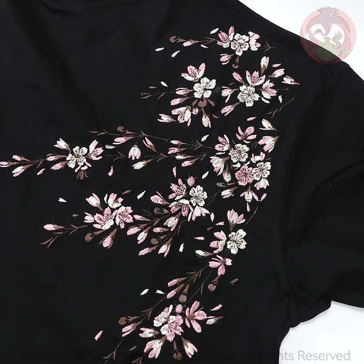 和柄T 花旅楽団 はなたびがくだん スクリプト 桜刺繍半袖Tシャツ ST-602 |  | 12