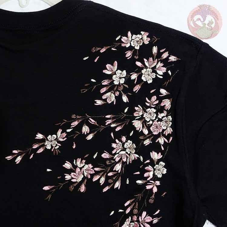 和柄T 花旅楽団 はなたびがくだん スクリプト 桜刺繍半袖Tシャツ ST-602 |  | 04