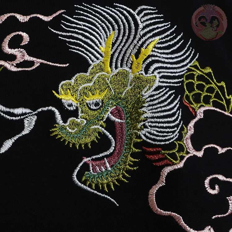 和柄T 花旅楽団 はなたびがくだん スクリプト 日本地図に龍虎 刺繍半袖Tシャツ ST-603 |  | 05