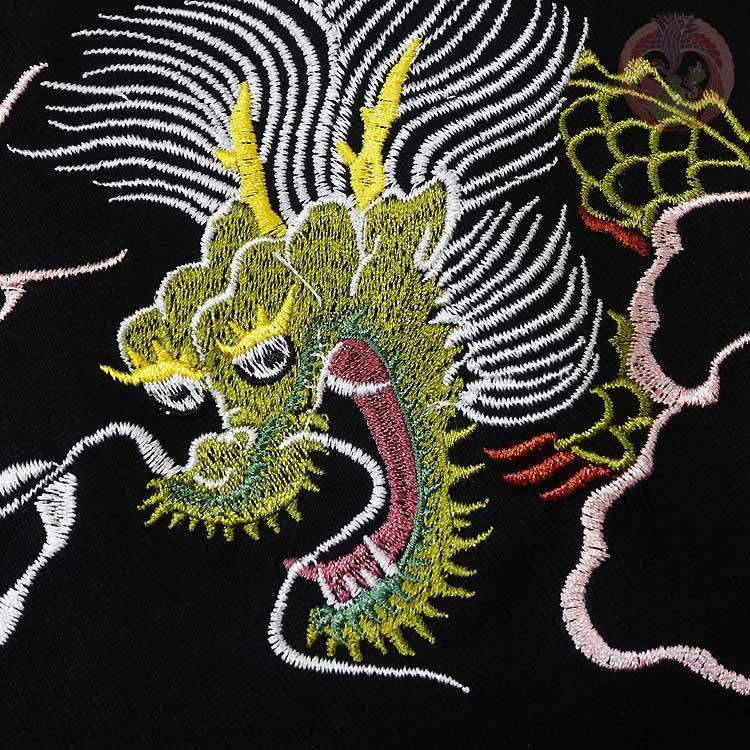 和柄T 花旅楽団 はなたびがくだん スクリプト 日本地図に龍虎 刺繍半袖Tシャツ ST-603 |  | 07