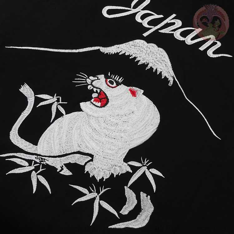 和柄T 花旅楽団 はなたびがくだん スクリプト 白竜と白虎 刺繍半袖Tシャツ ST-604 |  | 03