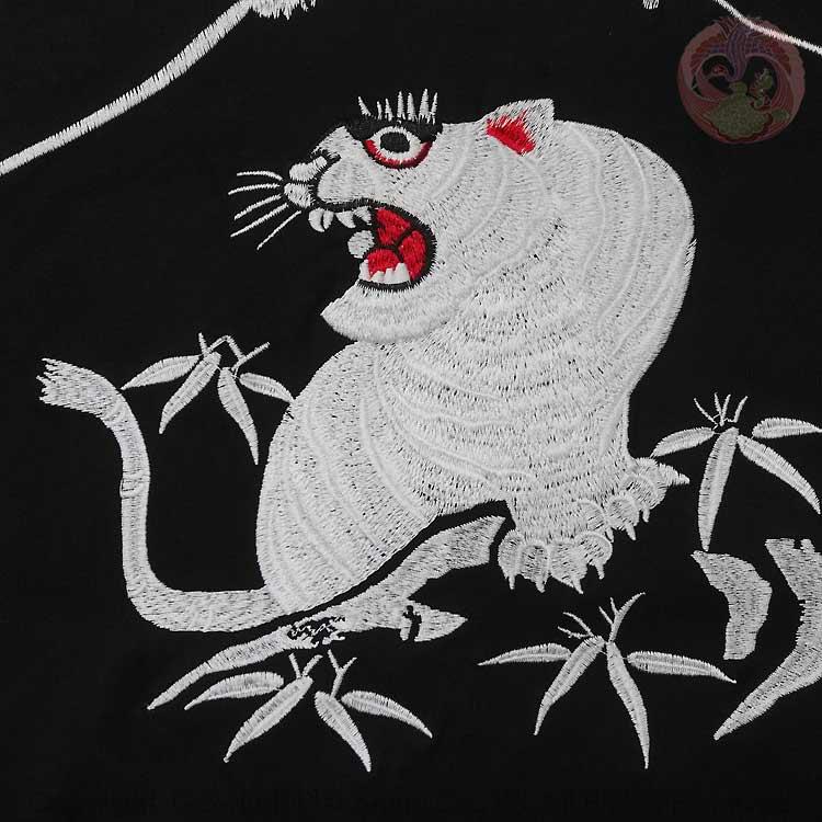 和柄T 花旅楽団 はなたびがくだん スクリプト 白竜と白虎 刺繍半袖Tシャツ ST-604 |  | 07