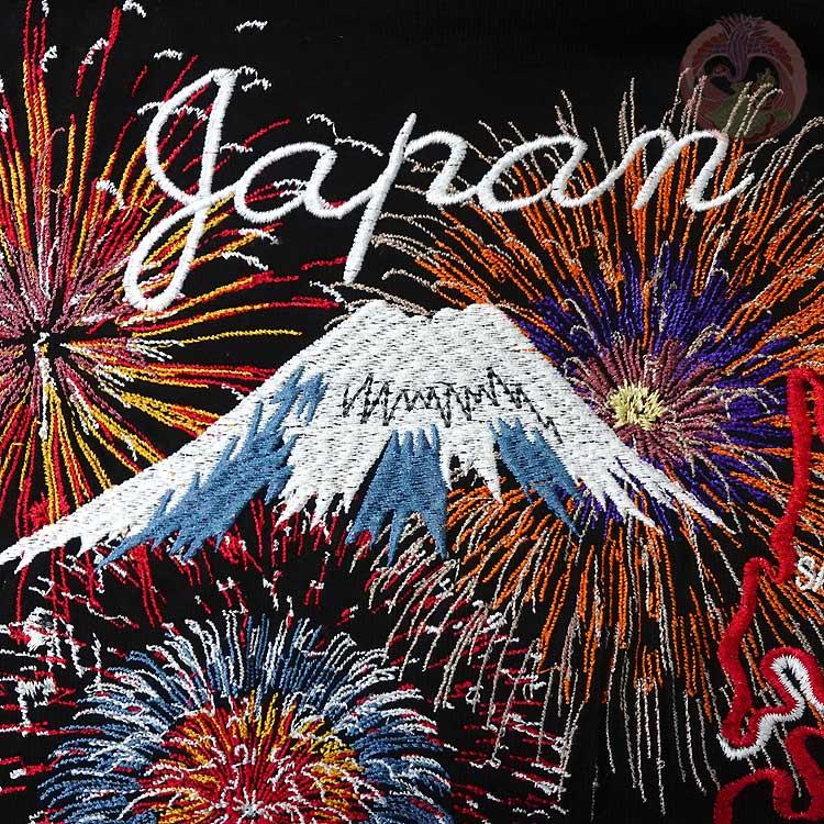 和柄T 花旅楽団 はなたびがくだん スクリプト 花火と舞妓 刺繍半袖Tシャツ ST-606 |  | 13