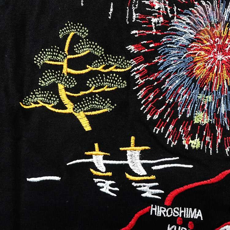 和柄T 花旅楽団 はなたびがくだん スクリプト 花火と舞妓 刺繍半袖Tシャツ ST-606 |  | 14