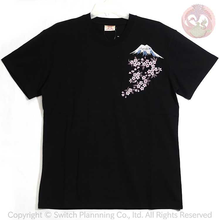 和柄T 花旅楽団 はなたびがくだん スクリプト 花火と舞妓 刺繍半袖Tシャツ ST-606 |  | 01