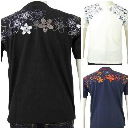 花旅楽団 はなたびがくだんスクリプト半袖Tシャツ STX-007 幾何学桜/和柄 | 