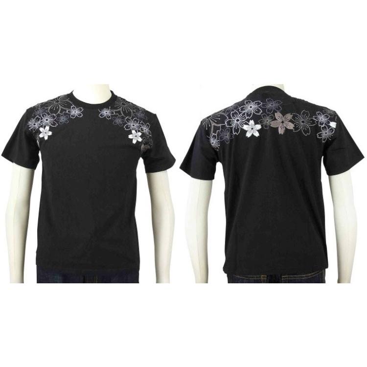 花旅楽団 はなたびがくだんスクリプト半袖Tシャツ STX-007 幾何学桜/和柄 |  | 01