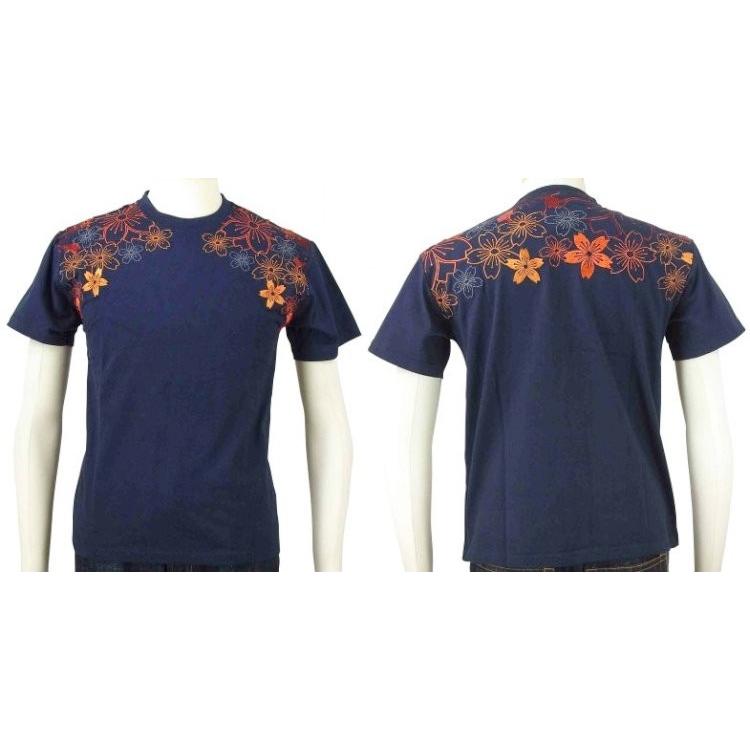 花旅楽団 はなたびがくだんスクリプト半袖Tシャツ STX-007 幾何学桜/和柄 |  | 03