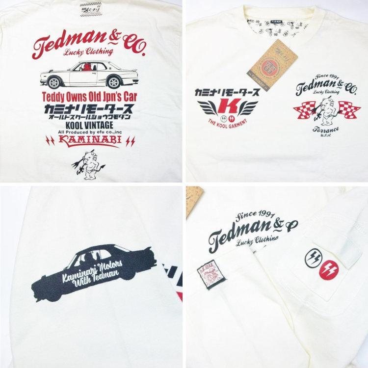 TEDMAN（テッドマン） カミナリ×テッドマン コラボ長袖Tシャツ ロンT