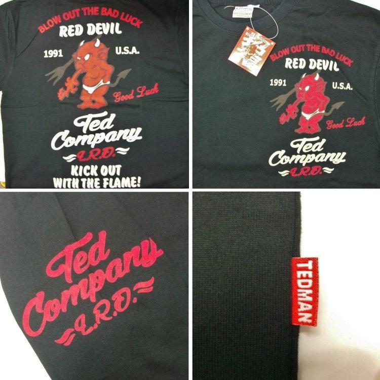 TEDMAN（テッドマン） ロンT 長袖Tシャツ TDLS314 RED DEVIL アメカジ