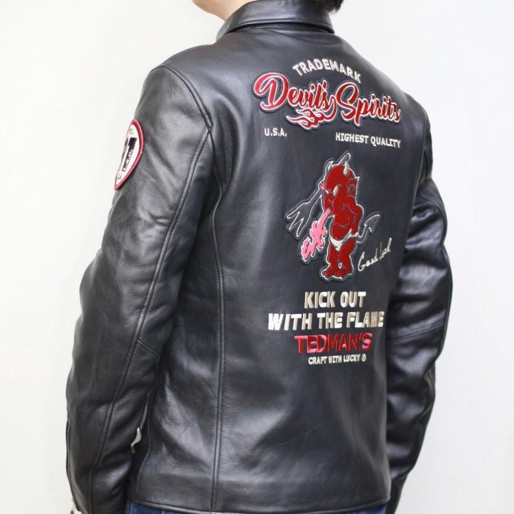 TEDMAN（テッドマン） TEDMANラムレザー衿付ライダースジャケット TDRJ