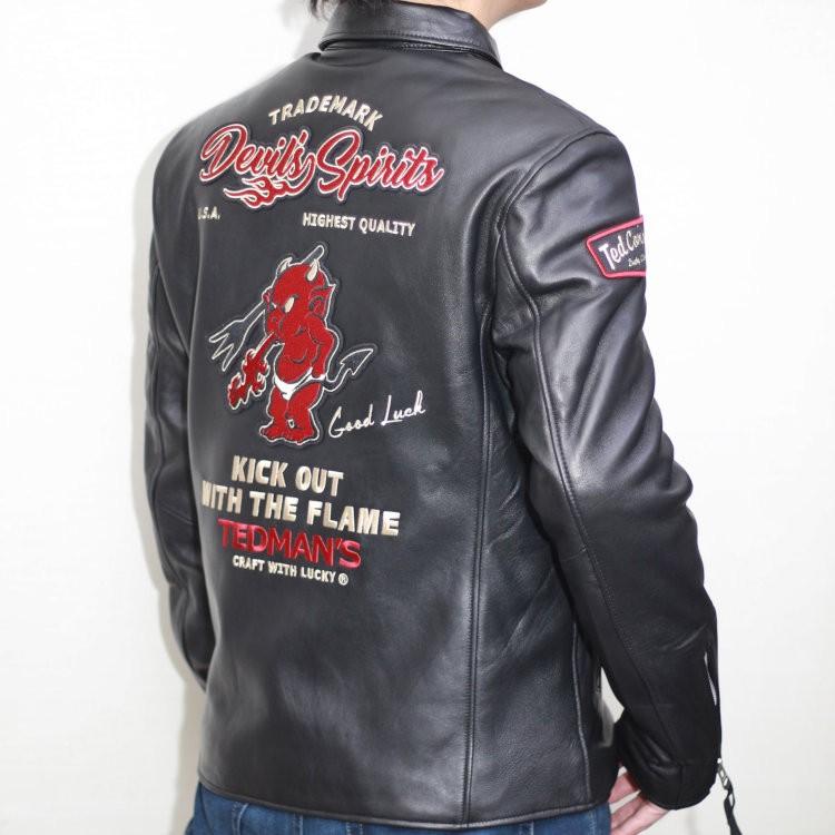 TEDMAN（テッドマン） TEDMANラムレザー衿付ライダースジャケット TDRJ