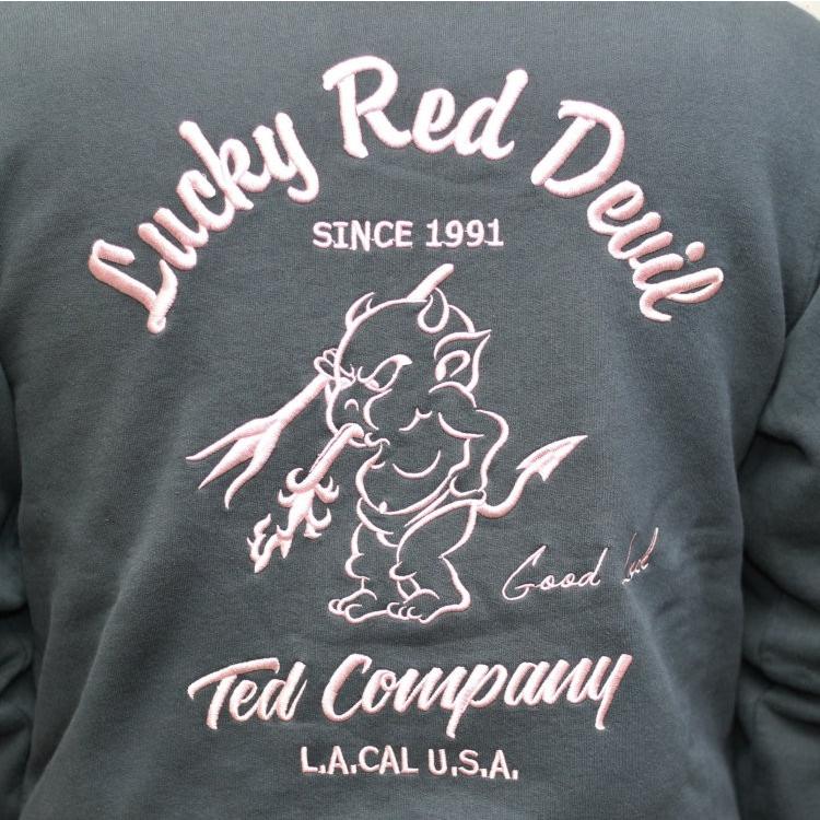 TEDMAN テッドマン刺繍スウェットパーカー TDSP-150 Lucky Red