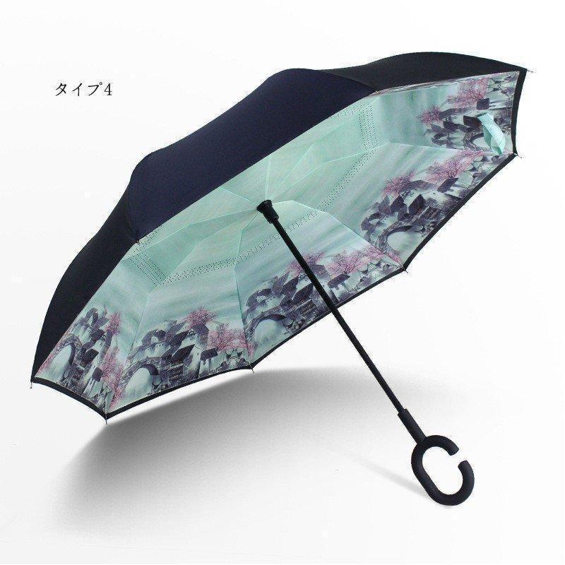 買物買物逆さ傘傘晴雨兼用さかさ傘さかさかささかさま傘レディースメンズ日焼け対策UVカット逆向き逆さまの傘長傘濡れない New  財布、帽子、ファッション小物