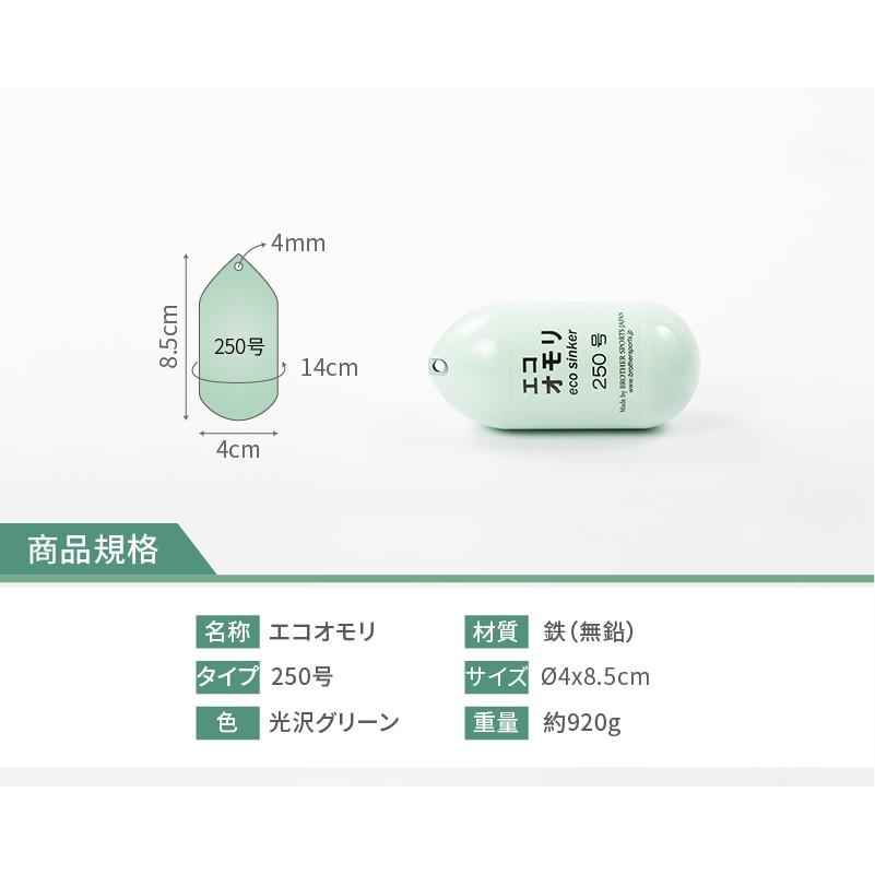 釣りおもり 250号 ES250G5 エコオモリ 鉄製 鉛フリー オモリグシンカー