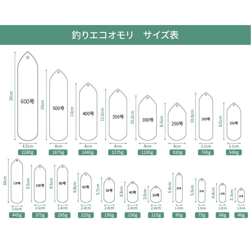 釣りおもり 250号 ES250G5 エコオモリ 鉄製 鉛フリー オモリグシンカー