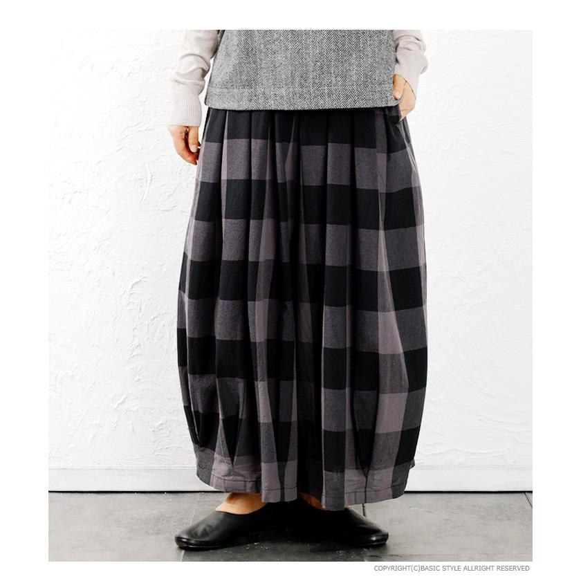 パンツ 秋 冬 バルーンパンツ ワイドパンツ レディース チェック