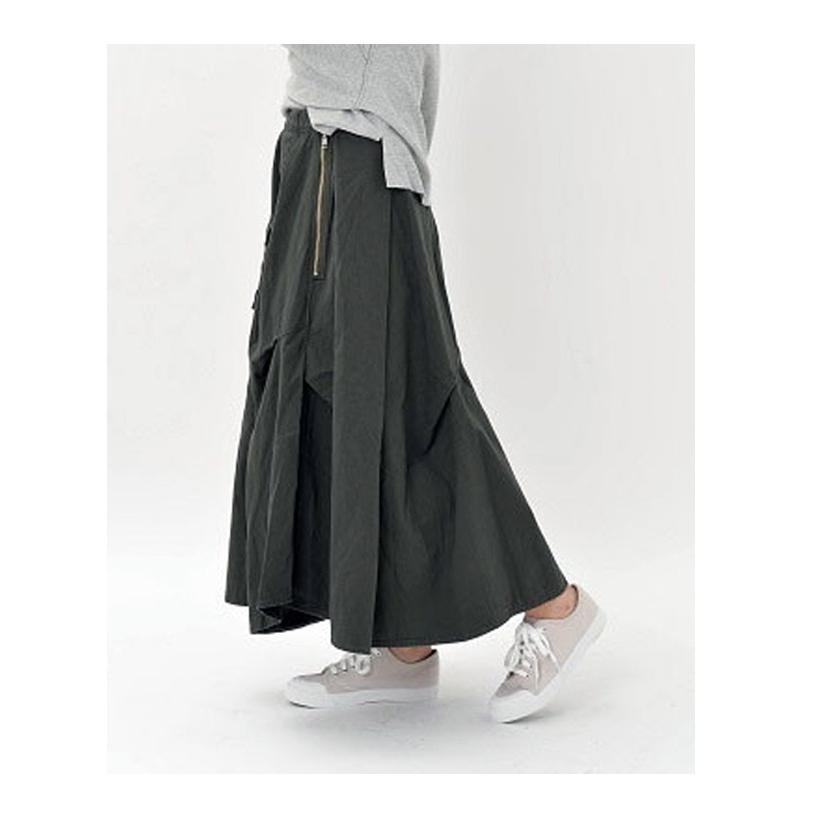 極美品★慈雨　ロングスカート　サイドリボンで長さ調節　変形　アシンメトリー スカート 秋冬 ロングスカート レディース アシンメトリー