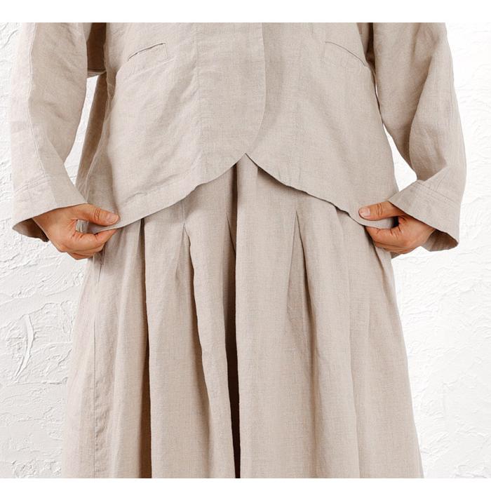 かぐれ リネンコットンタックスカート ロングスカート
