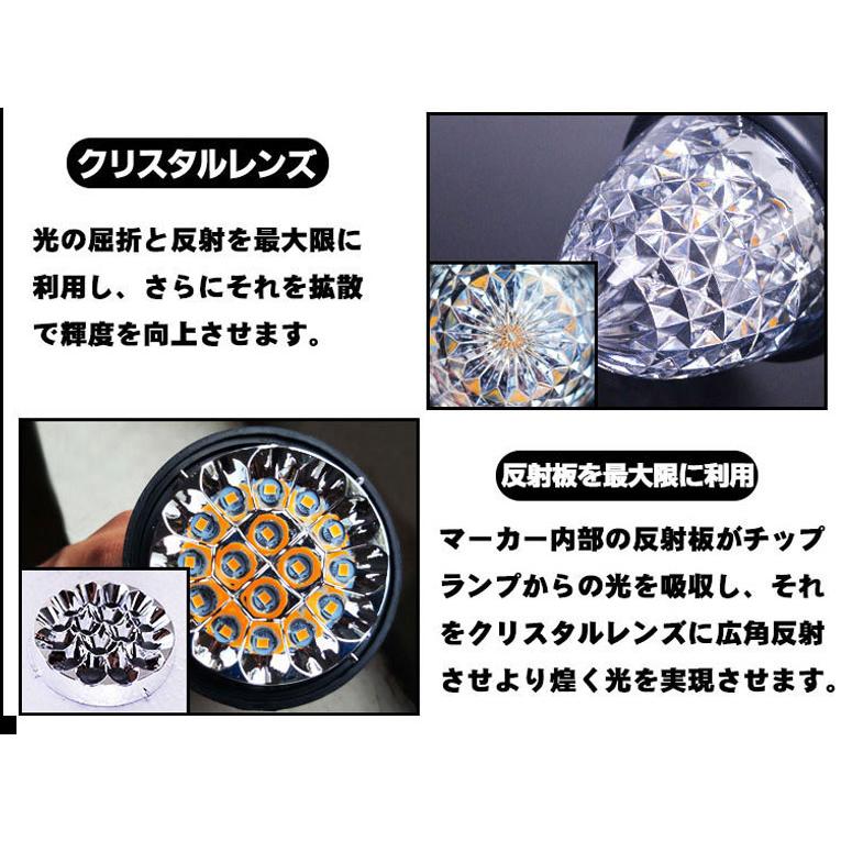 サイドマーカー 16LED 24V対応 スモール/ブレーキ 切替式 トラック