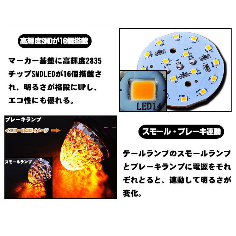 サイドマーカー 16LED 24V対応 スモール/ブレーキ 切替式 トラック