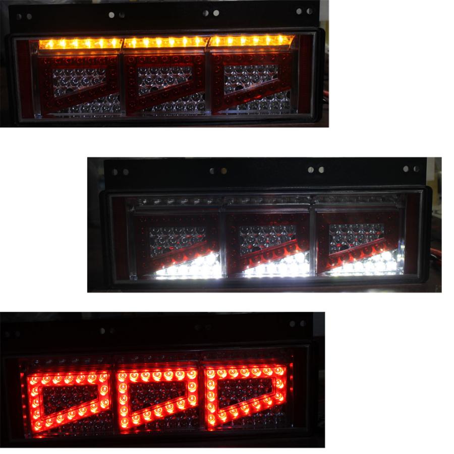 トラック LEDテールランプ 角型 3連 60cm 左右セット トラックテール LEDテールランプ 角型 3連 60cm 左右セット 24V