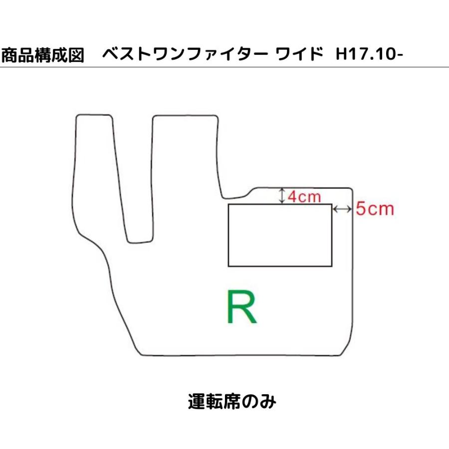 三菱ふそう ファイター 運転席 トラックマット H4.7〜現行 16カラー 高