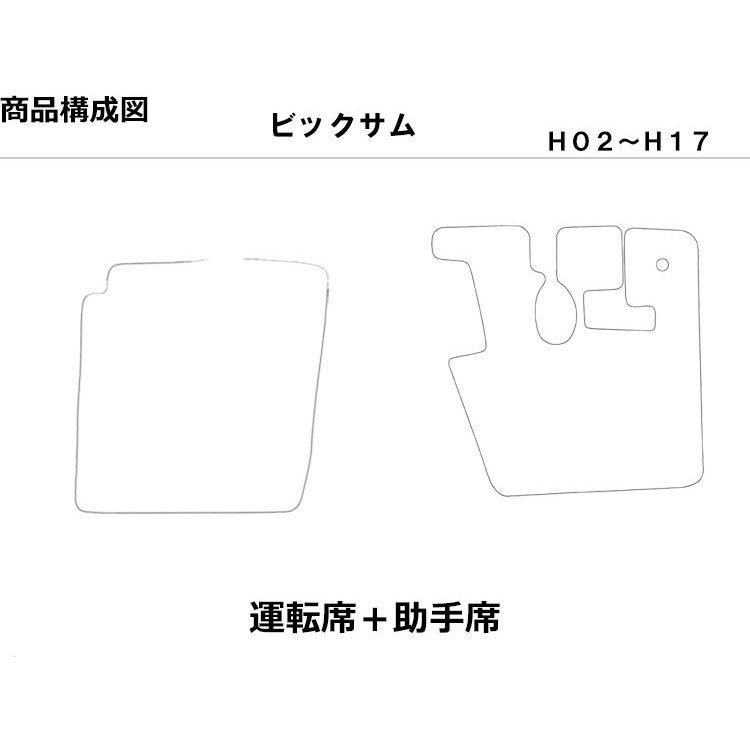 UD ビッグサムH02.01-17.12 レザーマット トラックマット 運転席+助手席セット おしゃれ 車 おすすめ｜bsstsubasa｜02