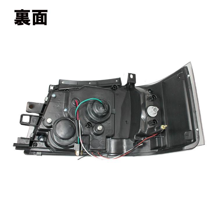 ハイエース 1型 / 2型 標準/ワイド ヘッドライト イカリング ブラック