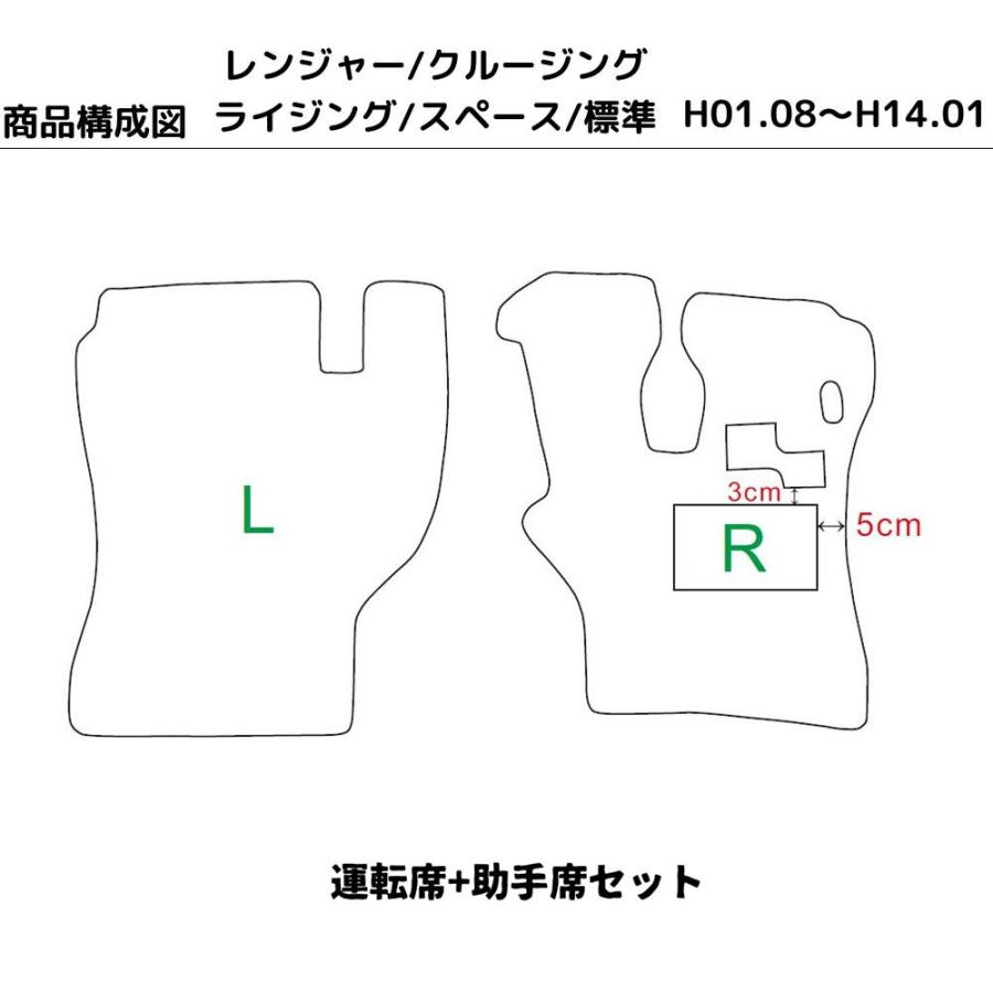 日野 レンジャー 運転席 助手席セット トラックマット 17レンジャー