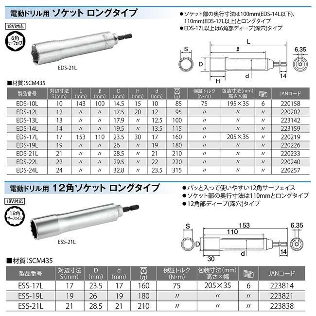 TOP（トップ） トップ工業 インパクトドライバー用ロングソケット 10mm