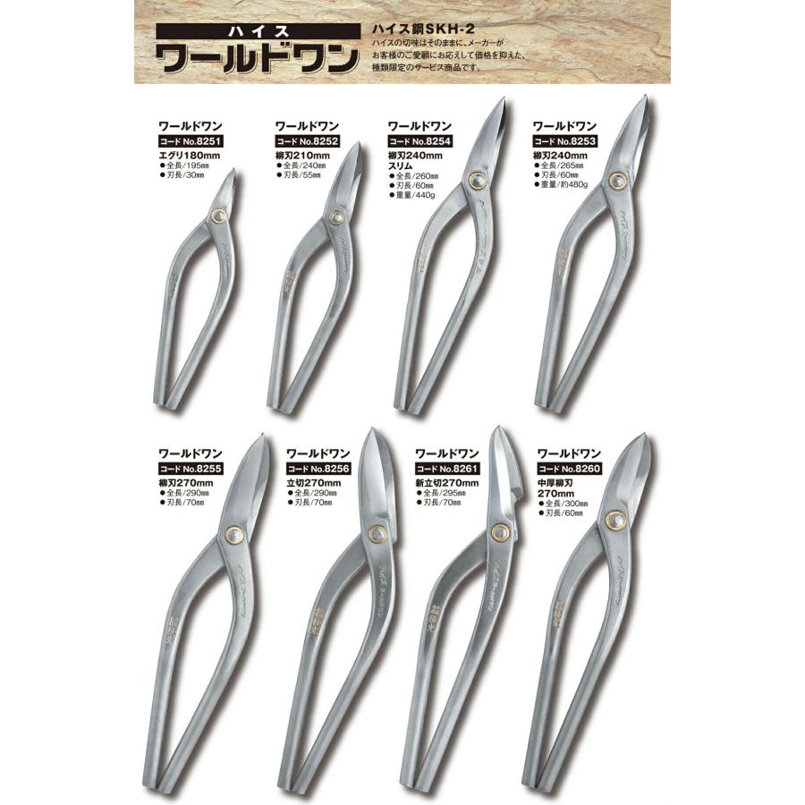種光 ワールドワン 立切 270mm ハイス鋼SKH-2 金切鋏 板金鋏 プロ 本職