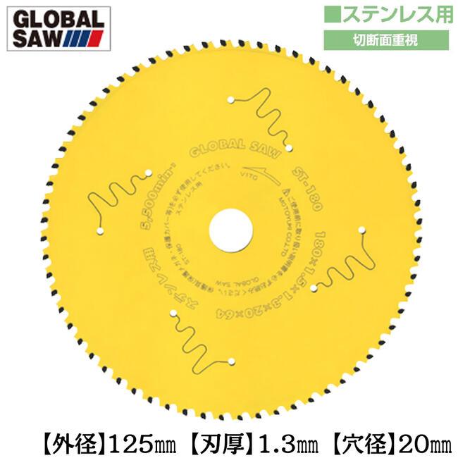 モトユキ ステンレス用 グローバルソー 外径125mm 切断面重視タイプ 集