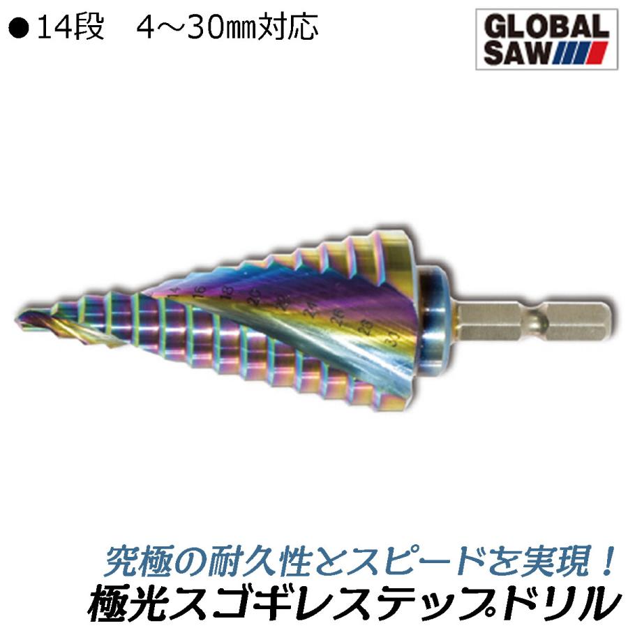 コモデックス　ステップ4 業務用 モトユキ 極光コーティング ステップドリル 4〜30mm スゴギレ タケノコ