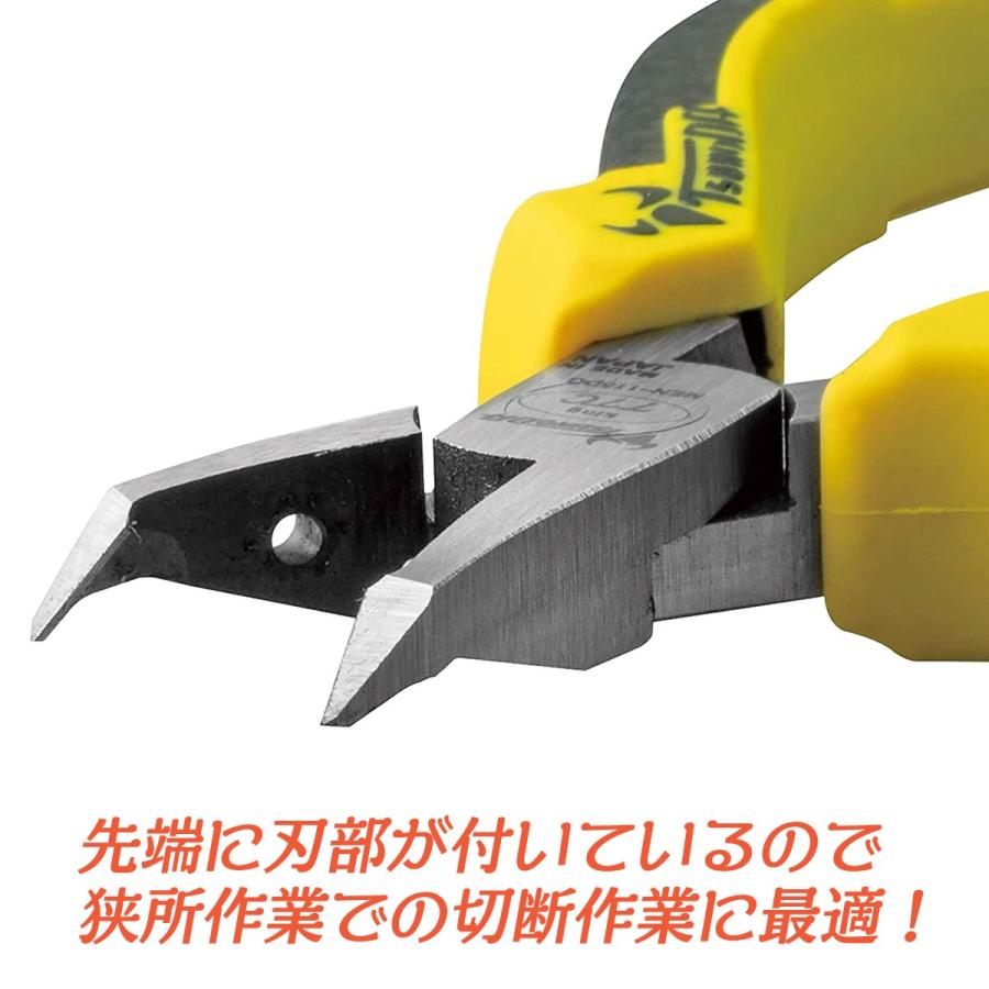 ツノダ TTC ミニサイズ エッジニッパー 115mm バネ付 フラット刃