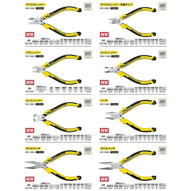 TTC ミニサイズ ラジオペンチ 115mm バネ付 溝付 つかむ 切る 切断 まわす 曲げる 軽量 コンパクト 疲れにくいグリップ 精密機器 機械 ホビー MR-115DG ツノダ｜bstl｜06