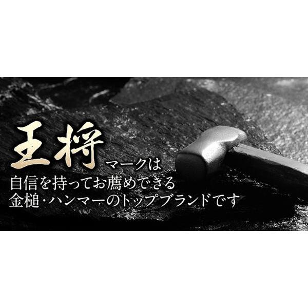 王将 マグナムハンマー 八角玄能 グラスファイバー柄 570g 側面 横打ち可能 高耐久 グリップ部目盛り 釘打ち ネイルハンマー 金槌 トンカチ 玄翁 須佐製作所｜bstl｜04