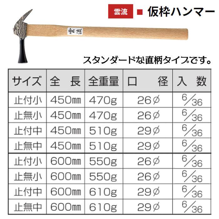 王将 須佐製作所 ゼブラヘッド仕様 雲流 仮枠ハンマー 小 600mm 王将 須佐製作所 ゼブラヘッド仕様 雲流 仮枠ハンマー 小 600mm