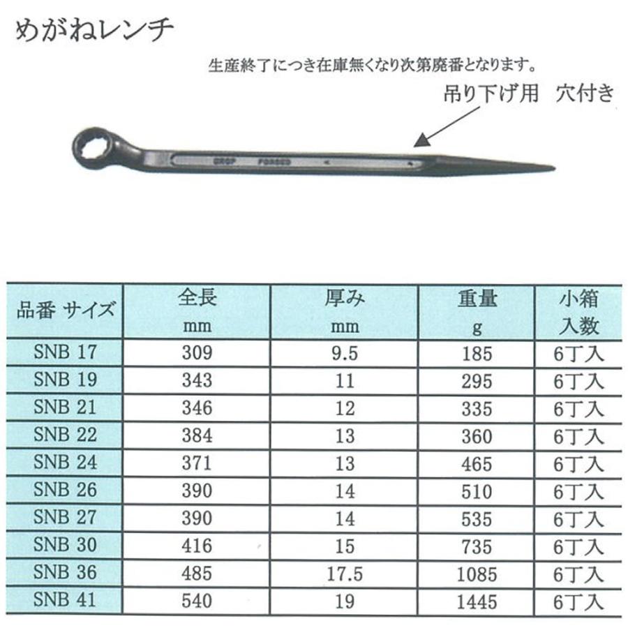 ヒット商事 [処分品] シノ付き片口めがねレンチ 21mm 60° 日本製