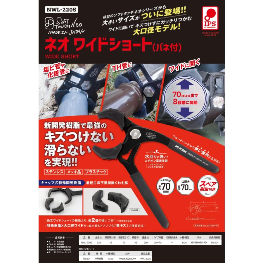 IPS PLIERS ソフトタッチネオ ワイド ショート純正スペア樹脂 SOFT