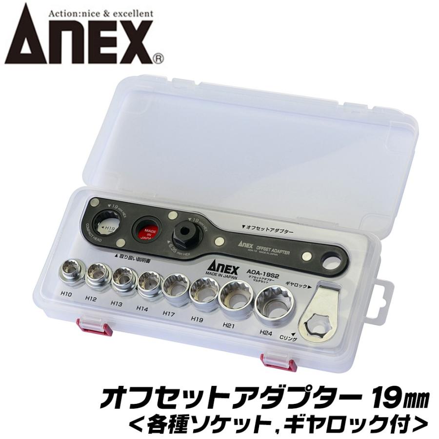 兼古製作所 ANEX オフセットアダプター マルチセット 19mm 狭所作業