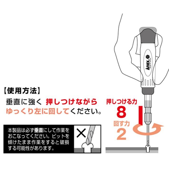 兼古製作所 ANEX なめた精密ネジはずしビット +0ネジ用 M1~M2.6