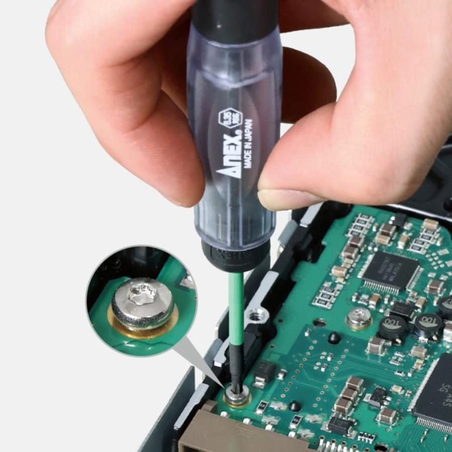 ANEX 精密へクスローブ ドライバーセット ハンドル付き トルクスネジ