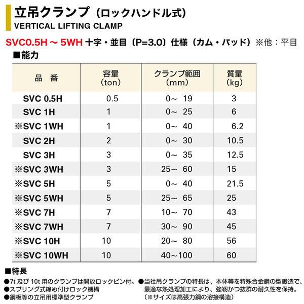 SUPER TOOL スーパーツール ロックハンドル式 立吊クランプ 容量 3t
