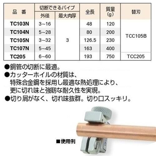 SUPER TOOL スーパーツール 銅管用 チューブカッター TC205用替刃 6 